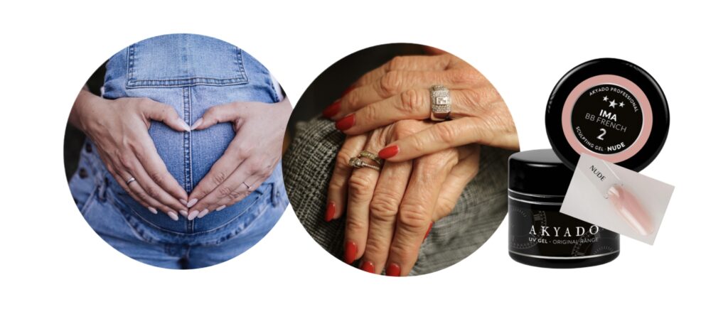 Selbst bei hormonellen Veränderungen oder in der Schwangerschaft – wir haben das richtige Gel für dich!</p>
<p>Gel IMA von Akyado – entwickelt für besondere Zeiten im Leben einer Frau</p>
<p>Dieses Aufbaugel wurde speziell konzipiert, um den Herausforderungen hormoneller Veränderungen standzuhalten –<br />
ob während der Schwangerschaft, in den Wechseljahren oder bei einer Umstellung der Antibabypille.<br />
IMA garantiert perfekte Haltbarkeit – selbst unter schwierigsten Bedingungen.<br />
	•	Kein Wärmegefühl unter der Lampe:<br />
Weil die Haut in sensiblen Phasen besonders empfindlich reagieren kann, sorgt IMA-Gel für höchsten Komfort beim Aushärten – ganz ohne Hitzeschub unter der LED-Lampe.<br />
	•	Anpassungsfähig bei hormonellen Schwankungen:<br />
Wenn klassische Gele nicht mehr halten wollen – IMA bleibt zuverlässig. Für makellose Nägel in jeder Lebenslage.<br />
	•	Swiss Made 🇨🇭:<br />
Hergestellt in der Schweiz – ein Zeichen für Präzision, Reinheit und handwerkliche Perfektion.<br />
Jeder Tiegel erfüllt höchste Qualitätsstandards.</p>
<p>Im Studio für dich erhältlich:<br />
Ein zarter Nude-Ton mit einem Hauch von Pfirsich – mittlere bis hohe Deckkraft,<br />
wirkt absolut natürlich und passt zu jedem Stil.<br />
